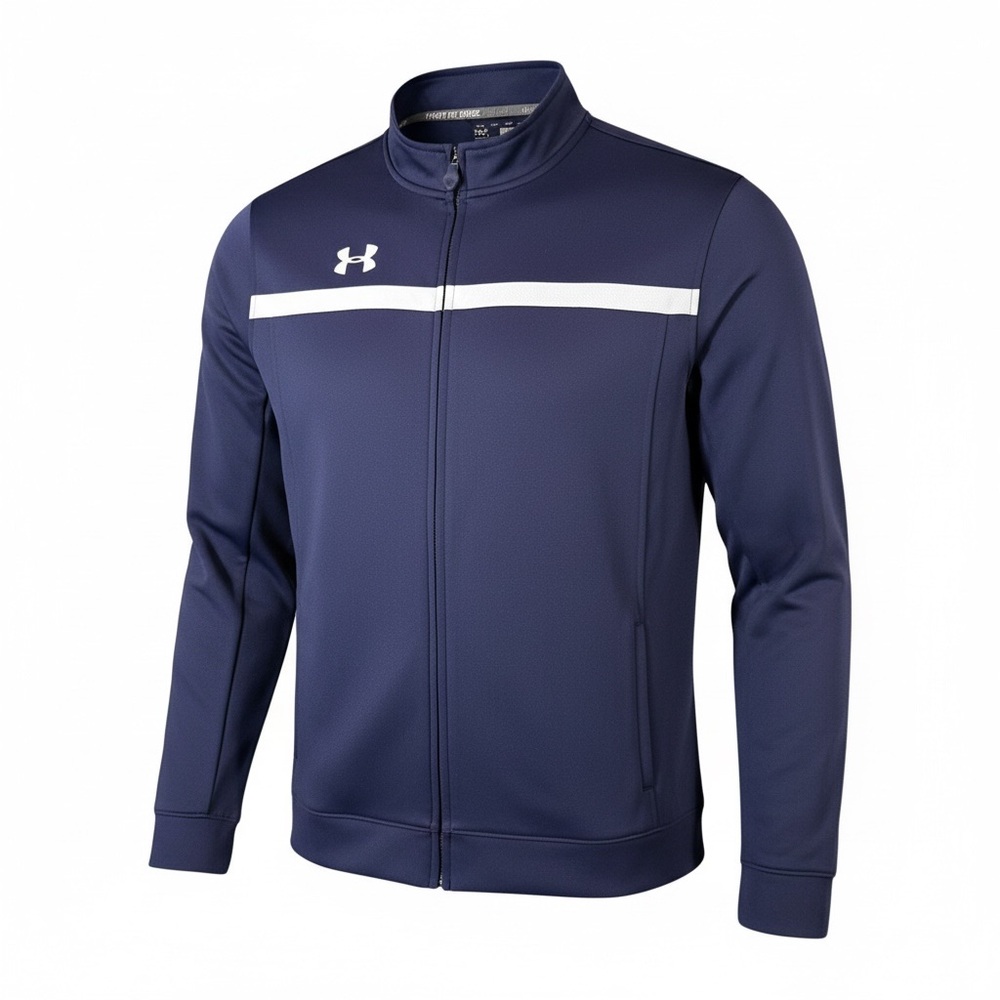 Under Armour Youth XL Navy Full Zip Track Jacket Loose Fit Athletic Training Top